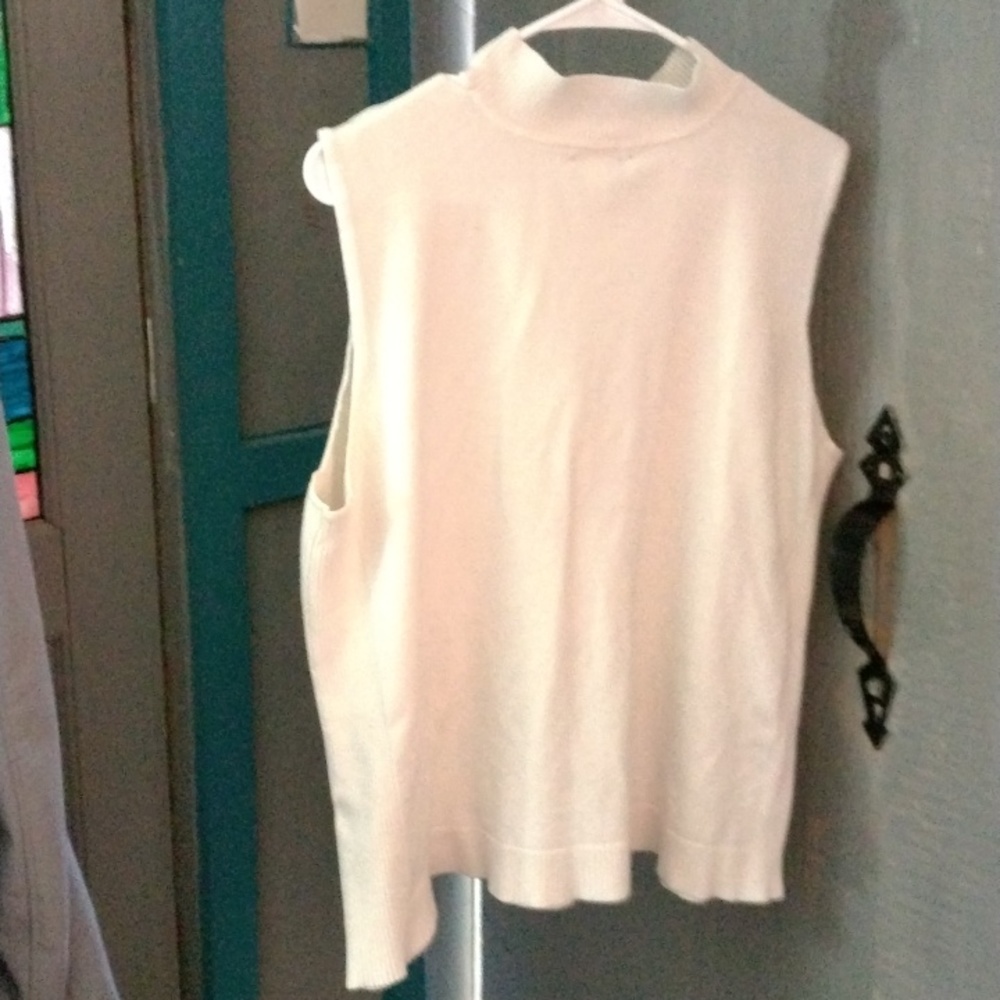 White cj banks turtle neck sleeveless